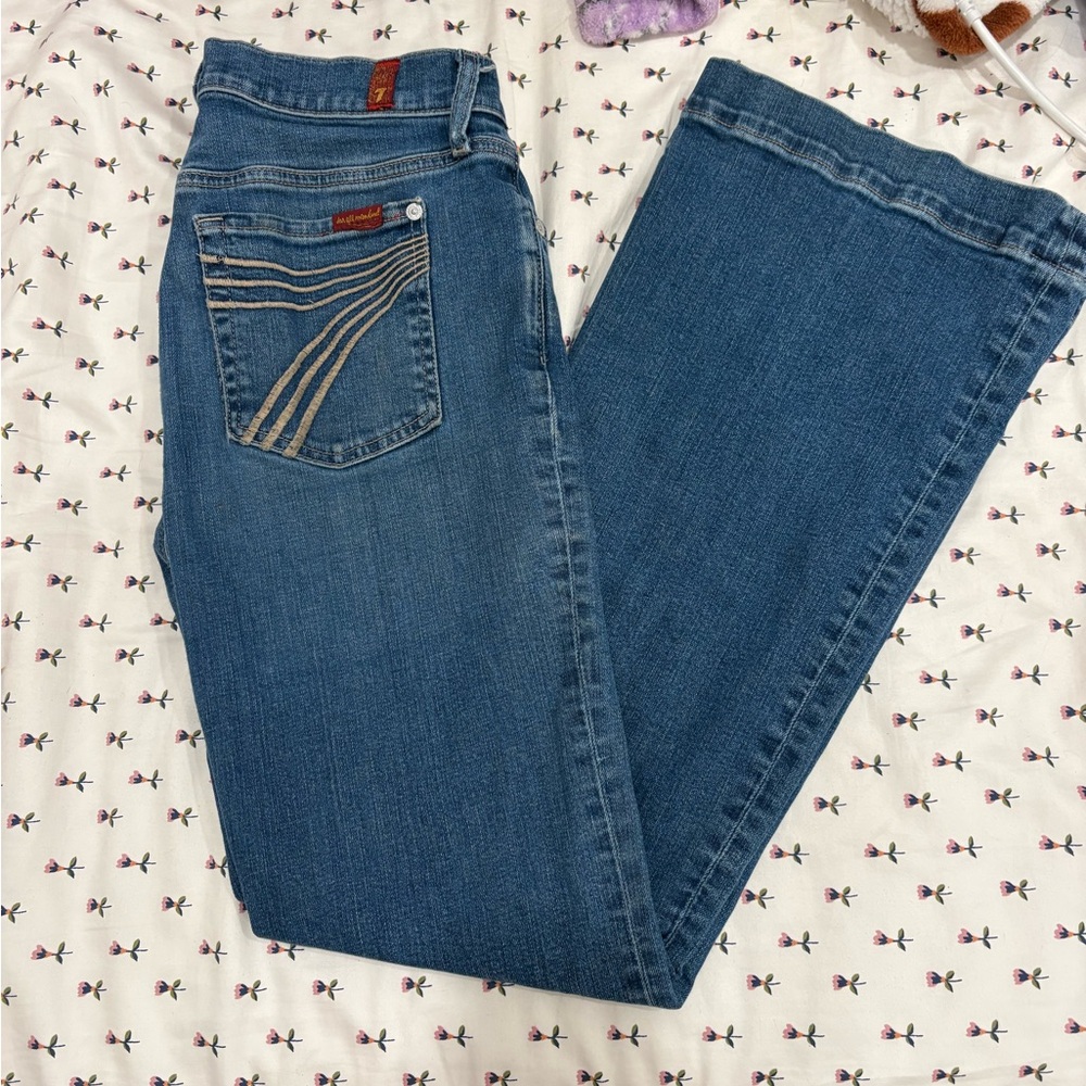 7 For All Mankind Medium Blue Flare Jeans
